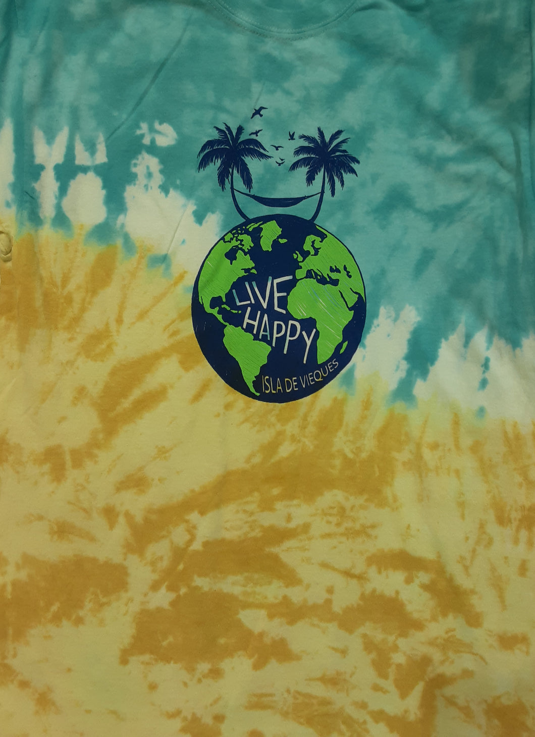 T-shirt retro de dos tonos Live Happy, Vieques